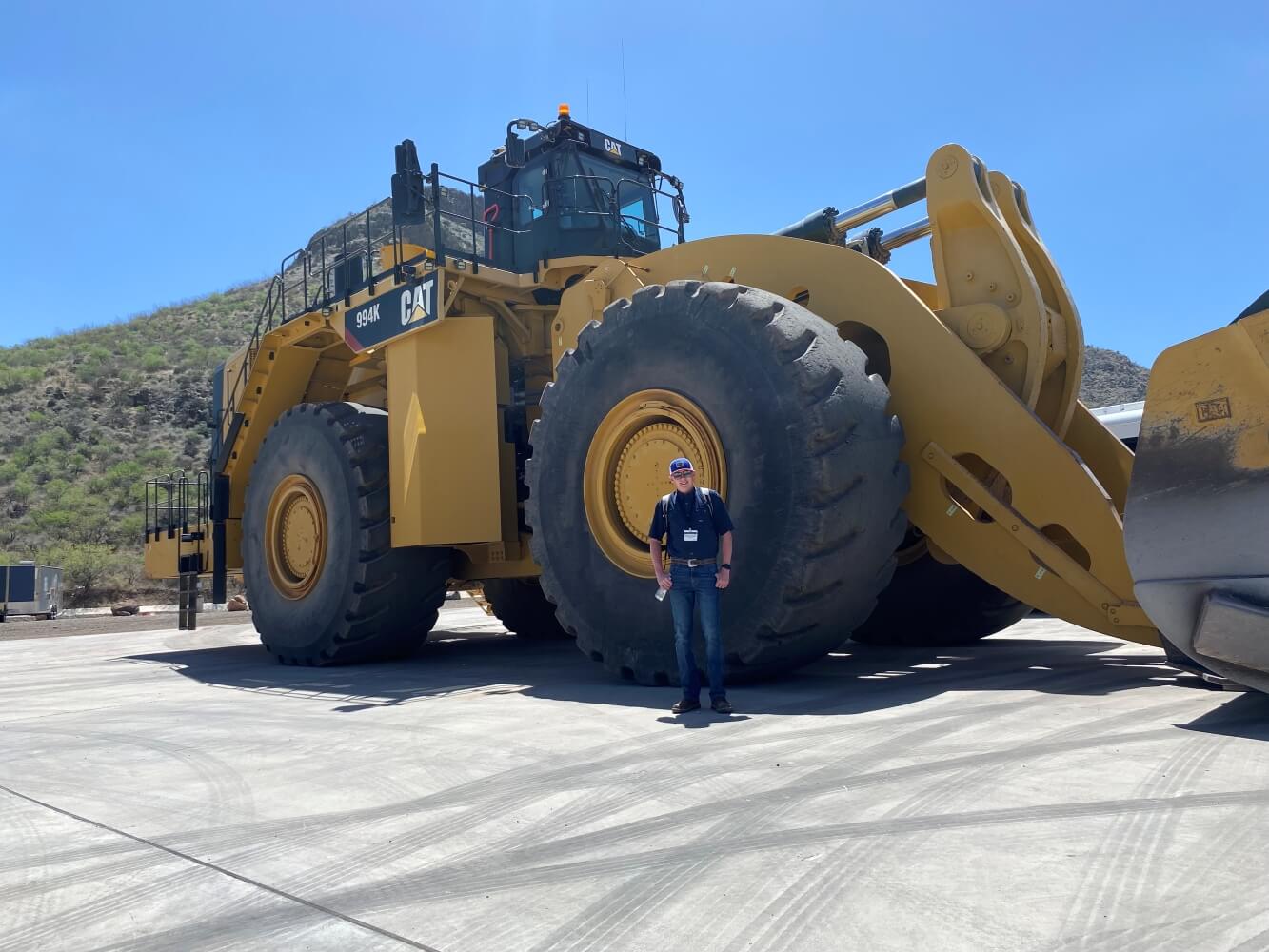 Michael Moorad - Owner of Independent Machinery - with CAT 994K Wheel Loader