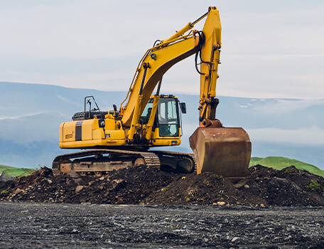 Track Excavator with Bucket